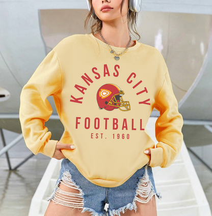 Kansas City Chiefs Crewneck Sweatshirt - Hippy NFL Football Comfort Colors Hoodie - Men's & Women's Oversized Apparel Design 5