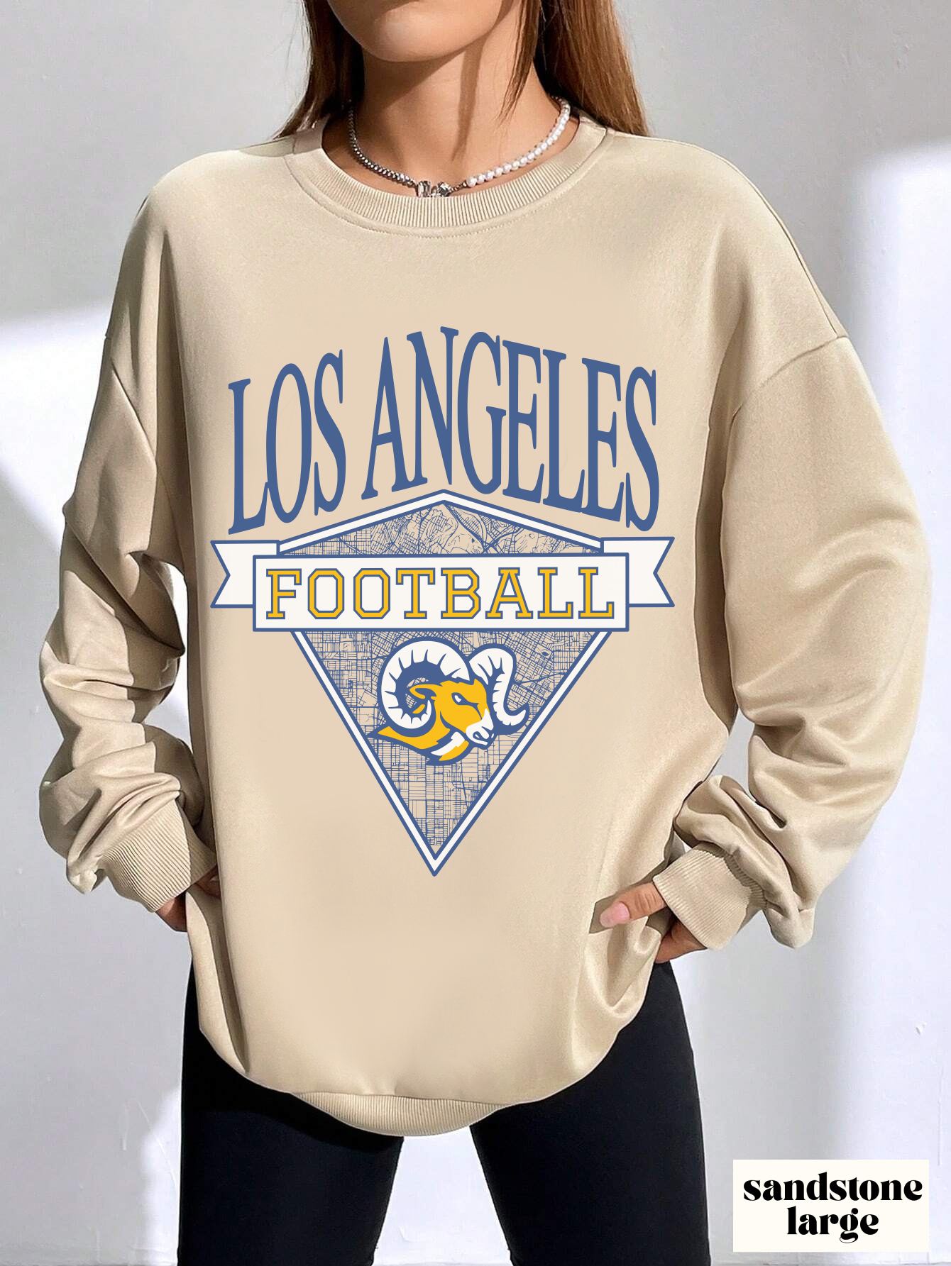 Vintage Los Angeles Rams Crewneck Sweatshirt - Retro California Football Apparel - Men's & Women's Unisex Sizing