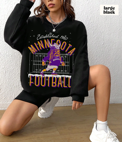 Minnesota Vikings Christmas Crewneck Sweatshirt - Holiday NFL Football Hoodie SKOL Mascot - Winter Men's & Women's Apparel