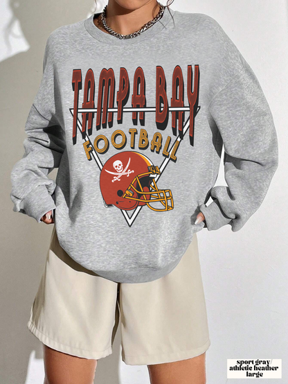 Vintage Tampa Bay Buccaneers Crewneck - Retro Men's & Women's Oversized Football Sweatshirt - Design 1