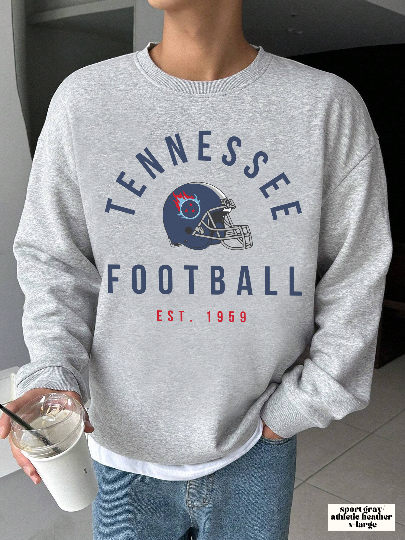 Vintage Tennessee Titans Sweatshirt - Vintage Men's & Women's Throwback Unisex Football Crewneck - Design 4